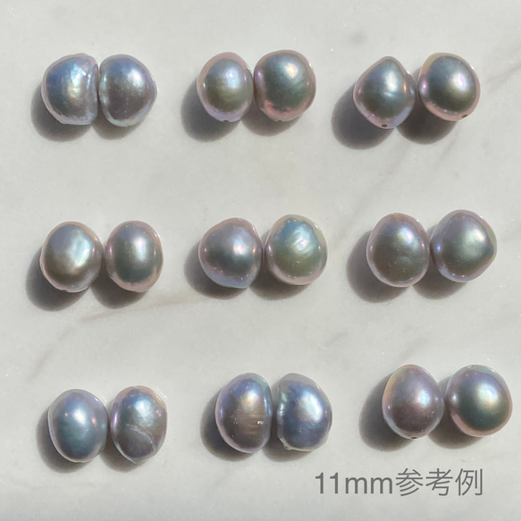 選べる大粒グレーバロックパール✨約11mm 一粒バロックシンプル淡水パールピアス/イヤリング変更可 1枚目の画像