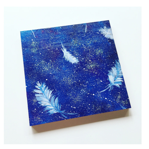 降り注ぐ金色の光】,天使,angel,空,青空,光,ブルー,青,青い鳥,抽象画