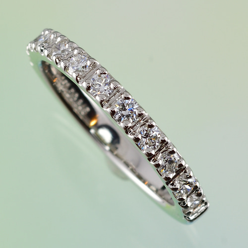 PT950 2mm ダイヤモンド ハーフエタニティリング 指輪・リング UEL