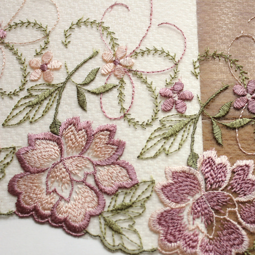 ◇レース半襟・半衿【牡丹と花唐草】 和装小物（帯・半襟） uzuz works