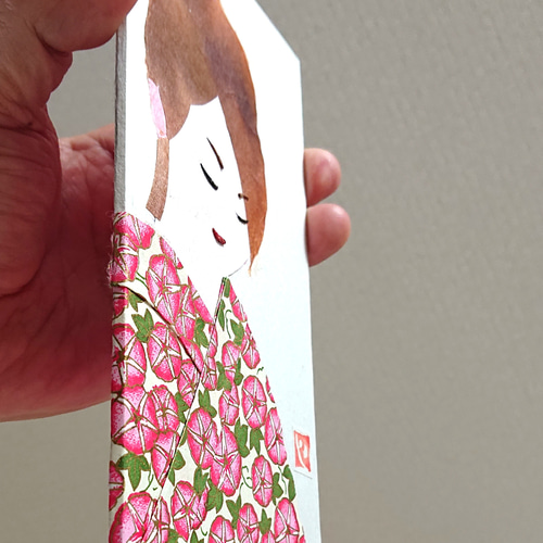 和紙 ちぎり絵 (読書美人後姿) 和紙 ちぎり絵 (読書美人後姿)