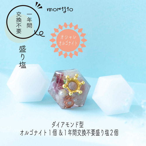 1年間交換がいらない盛り塩とオルゴナイトは6種類から選べます 1年間交換がいらない盛り塩とオルゴナイトは6種類から選べます