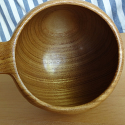 エンジュの木で作った一木彫りコーヒーカップ。 9枚目の画像