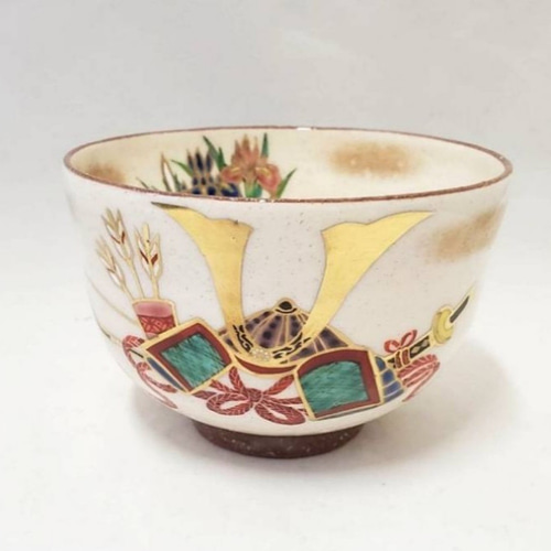 【抹茶茶碗　端午の節句】　兜 茶器/茶道具 抹茶茶碗 端午の節句】 粉引 兜 加藤喜一作 – 今屋