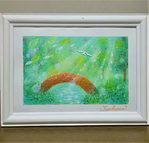 木漏れ日　オイルパステル原画　A4サイズ d31e87643151f4d2f91d0b41ee9879