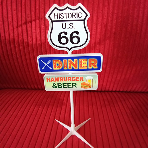 ルート66 ダイナー ビール バーガー サインポール アメリカン雑貨