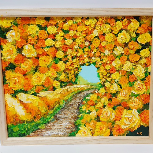 油絵 絵画 【黄色い花の道】 絵画 ＨＲ 通販｜Creema(クリーマ)