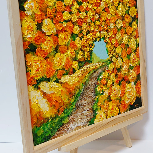 絵画 油絵 F8 庭の花