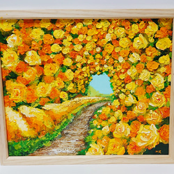 油絵 絵画 【黄色い花の道】 2枚目の画像