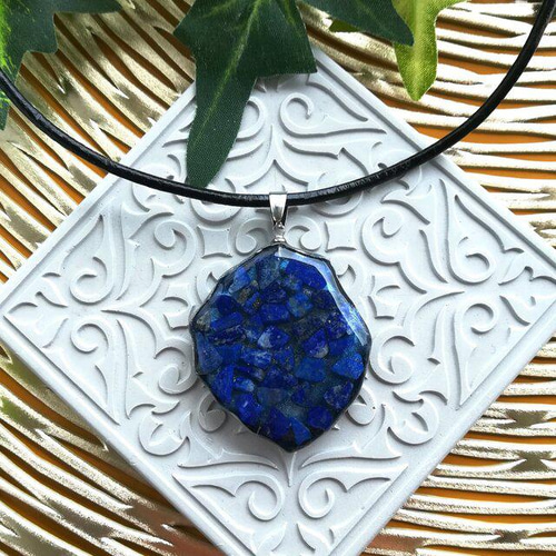 オルゴナイト ネックレス 御守り フラワーオブライフ ラピスラズリ