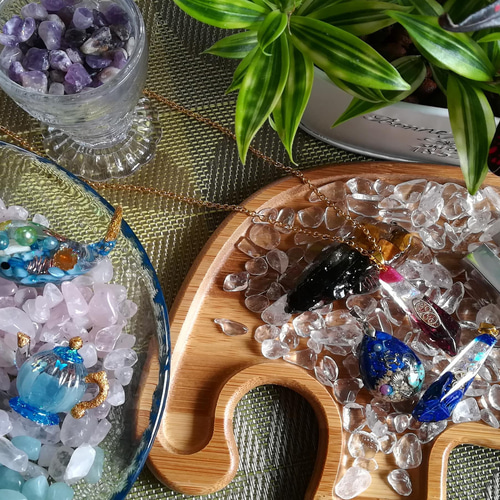 フラワーオブライフ＊水晶たっぷりキーホルダー波動入り キーホルダー