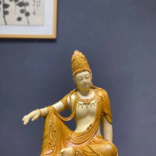 大迫力 自在観音 仏教美術 職人手作り 木彫仏像 観音菩薩造像