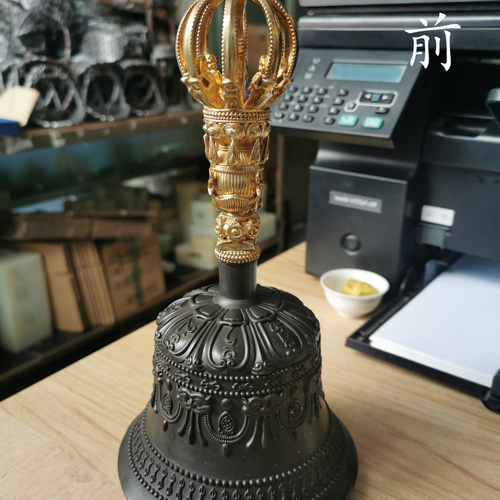 チベット密教法器 鐘 九鈷杵 金剛鈴 金剛杵セット 真鍮製 その他アート