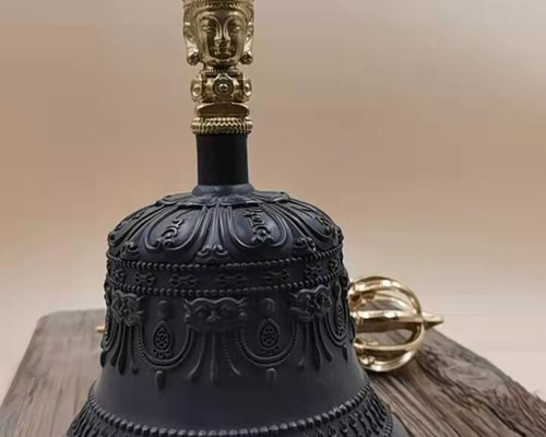 法器 九鈷金剛鈴 鐘 密教法具 真鍮製 26CM その他アート 財前
