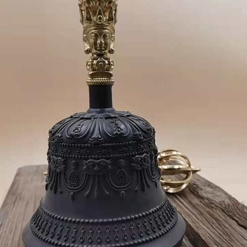 法器 九鈷金剛鈴 鐘 密教法具 真鍮製 26CM その他アート 財前