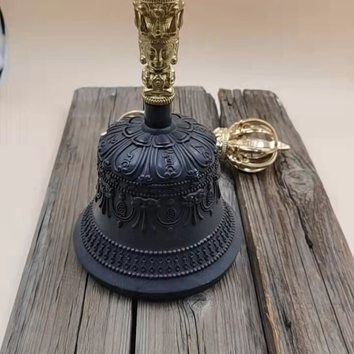 法器 九鈷金剛鈴 鐘 密教法具 真鍮製 26CM その他アート 財前