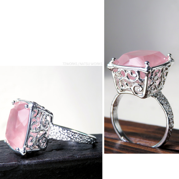 ローズクォーツ リング / Rose Quartz Ring 4枚目の画像