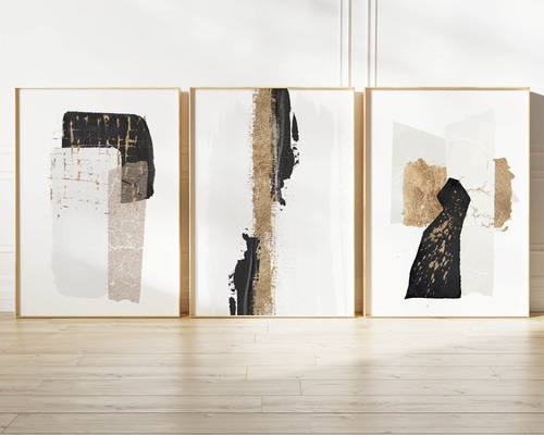 アートポスター 抽象画 北欧風 シンプルモダン ゴールド ブラック