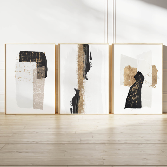 アートポスター 抽象画 北欧風 シンプルモダン ゴールド ブラック