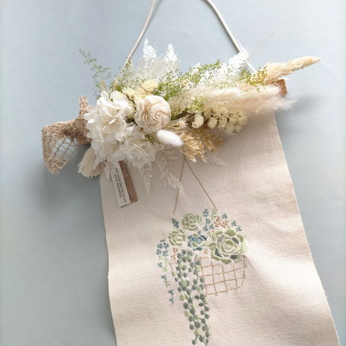 14.自家栽培ドライフラワー含むしめ縄しめ飾り プリザーブド スワッグ