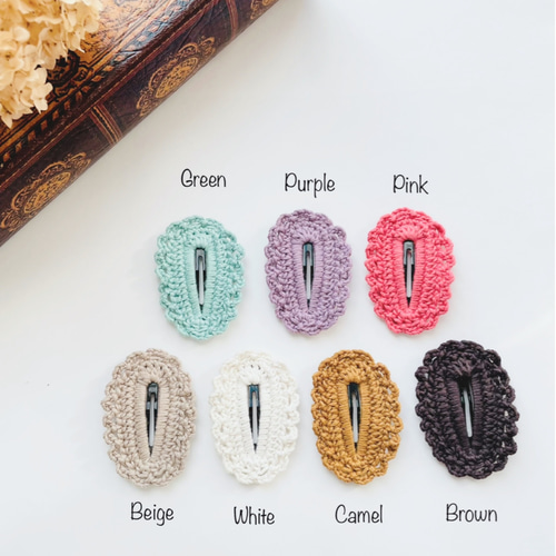 2つセット＊カギ編みパッチンピン＊3重編み＊大＊ヘアピン レース