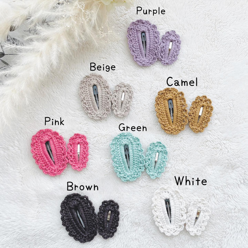 2つセット＊カギ編みパッチンピン＊3重編み＊大＊ヘアピン レース