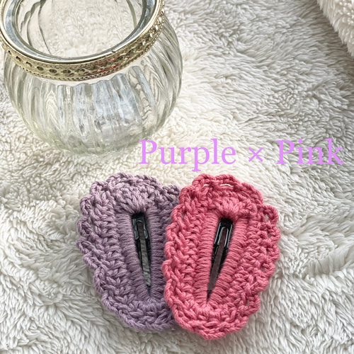 2つセット＊カギ編みパッチンピン＊3重編み＊大＊ヘアピン レース