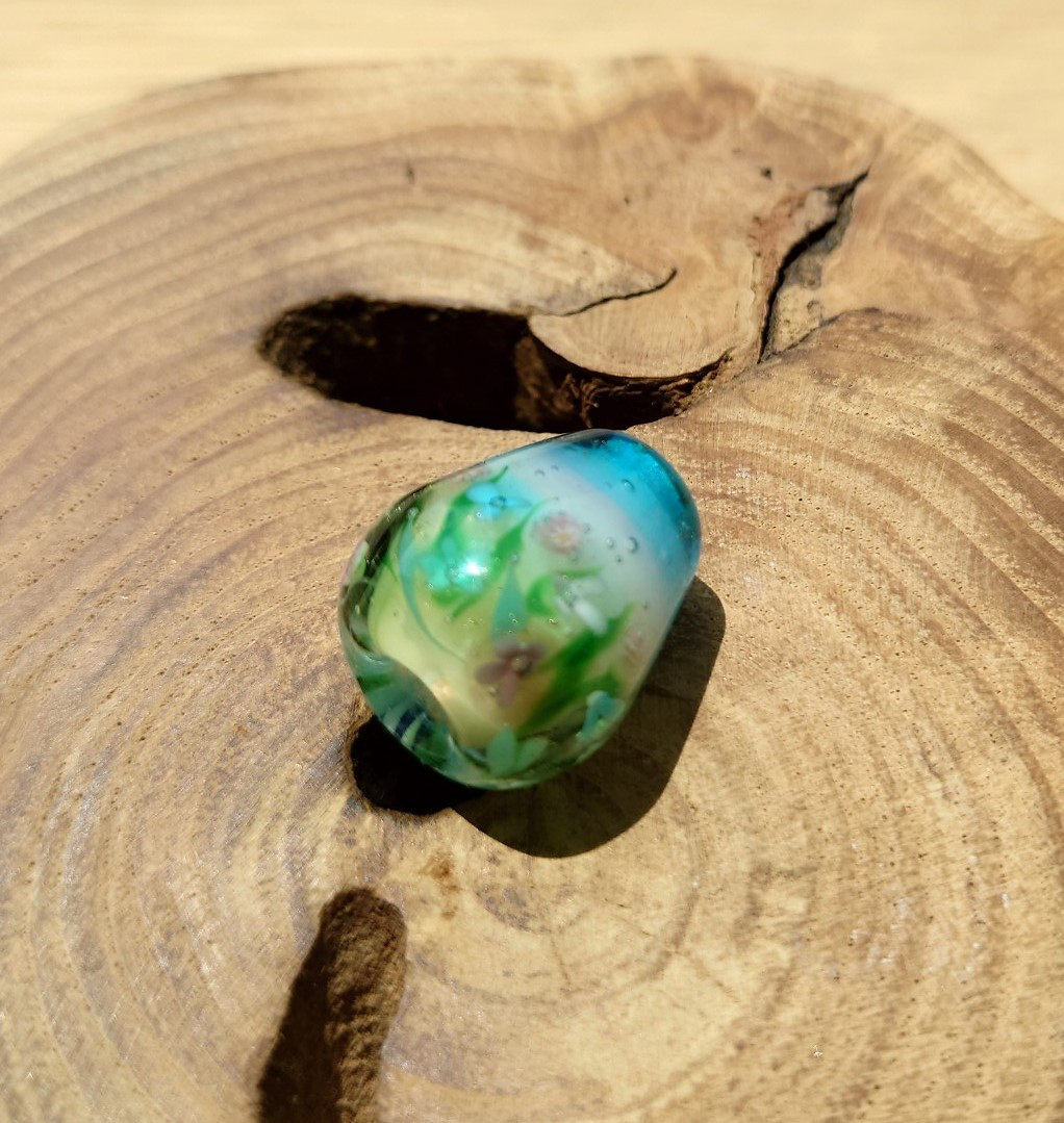 雫の世界 青空ガーデン とんぼ玉 ガラス お香立て