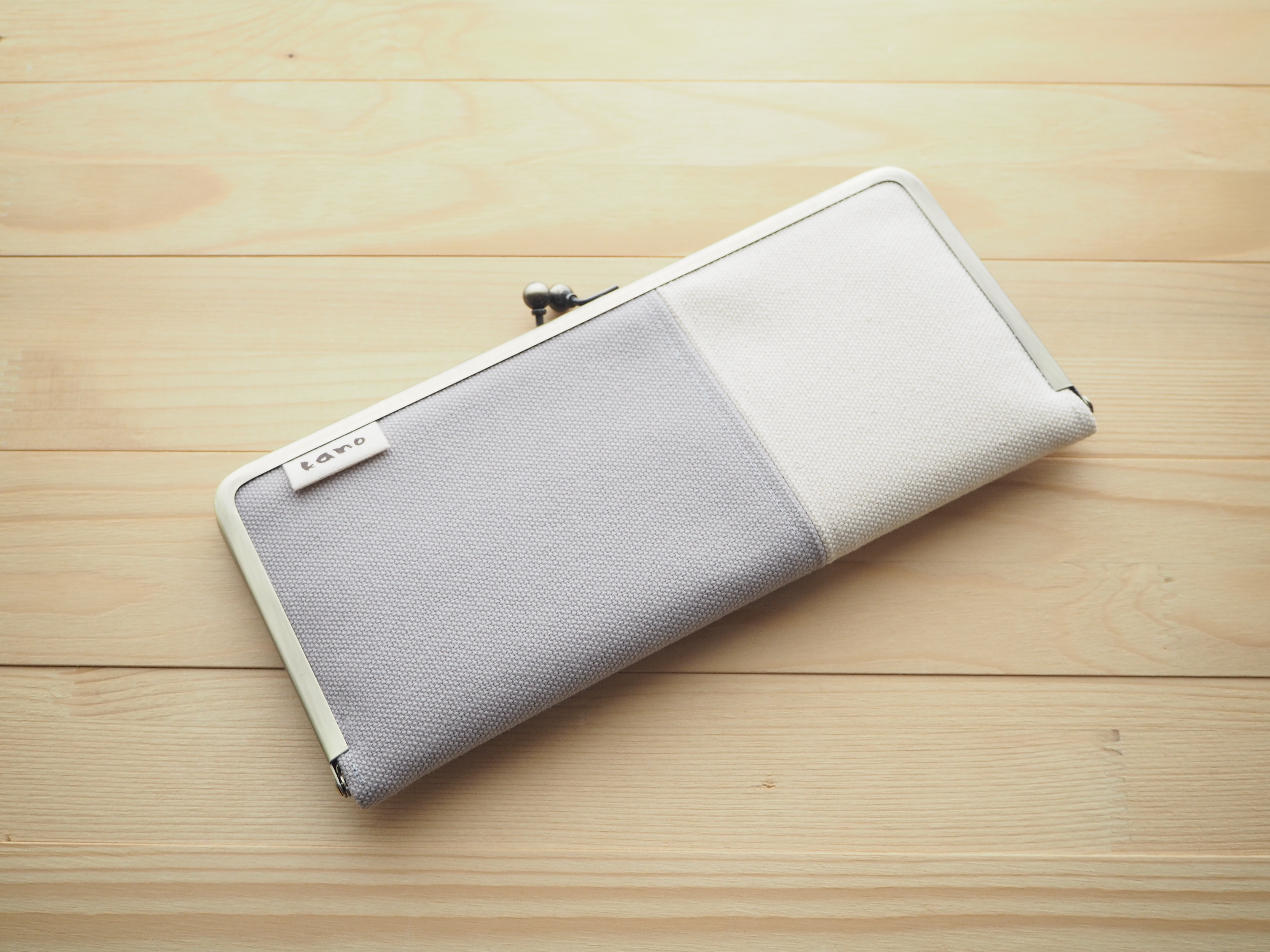 帆布バイカラー・がま口長財布