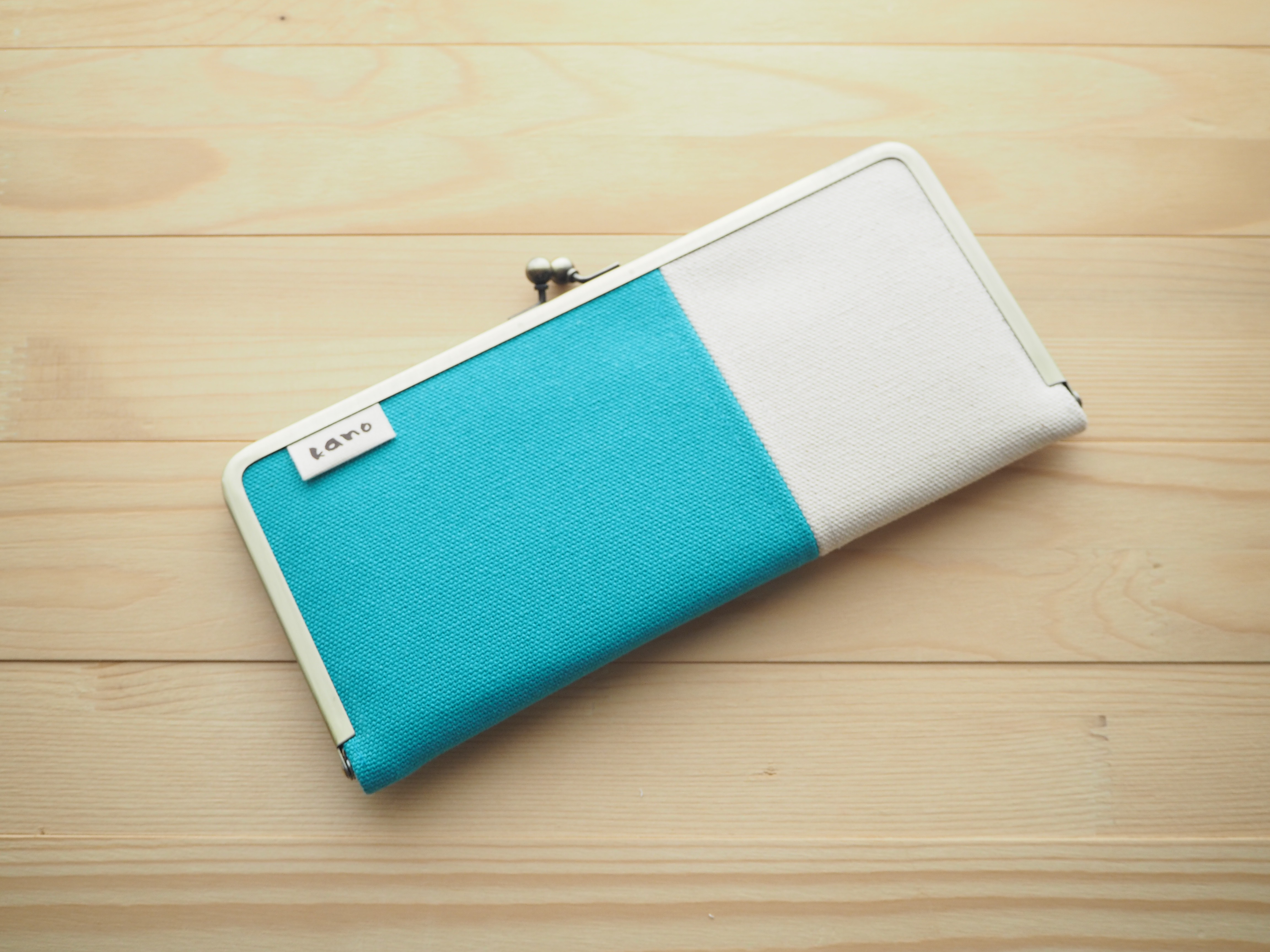 帆布バイカラー・がま口長財布