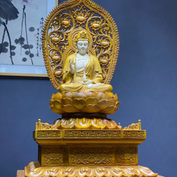 仏教美術 木彫 観音菩薩像 仏像 楽天市場】木彫り仏像 向源寺形【十一面観音菩薩立像】上彫 桧木