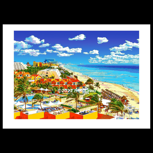 アートポスター】メキシコ カンクンのビーチ（作品No.351） 写真