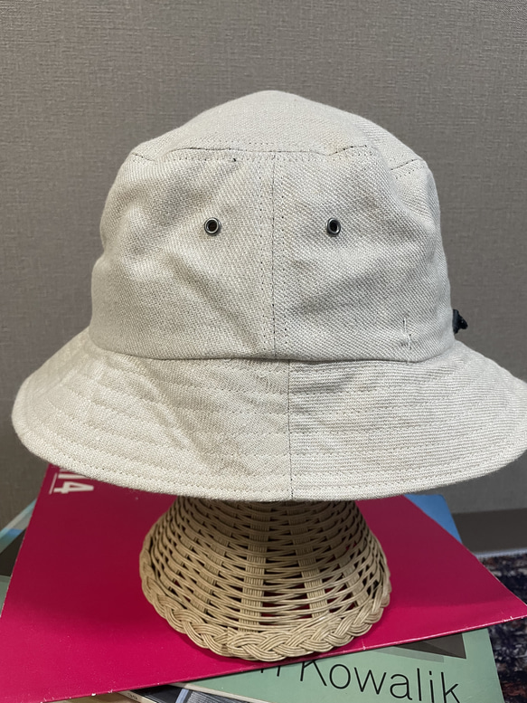 fear&desire linen logo bucket hat beige 3枚目の画像