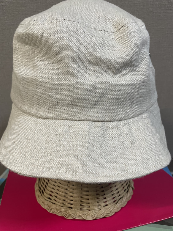 fear&desire linen logo bucket hat beige 2枚目の画像