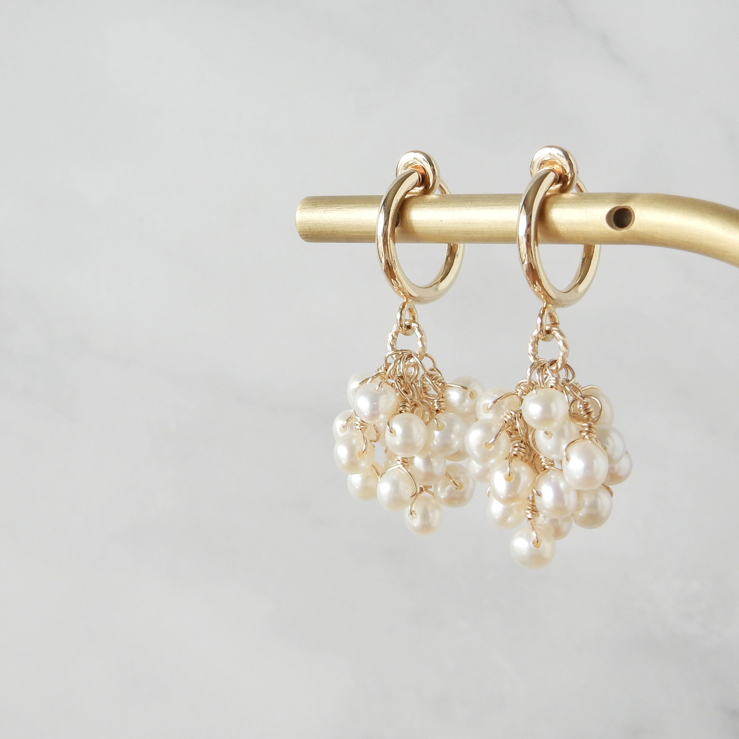 淡水パールゆるシャラピアス/イヤリング（mini）14kgf【1416】