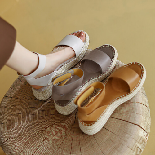サンダル・ミュール KJACQUES SS25 SANDALS (RE F MIEL CNC PUL NATUREL) 厚底サンダル ミュールサンダル 韓国風[品番：AGCW0005527