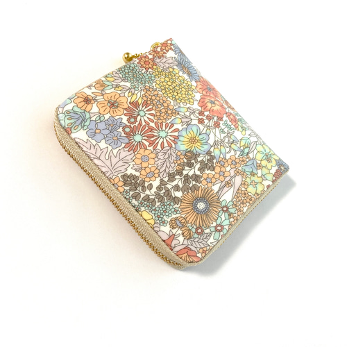 ラミネート＊ ラウンドファスナー ミニ財布 マーガレット・アニー