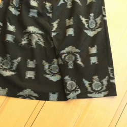 着物リメイクスカート　黒地絣ウエストゴム 7枚目の画像