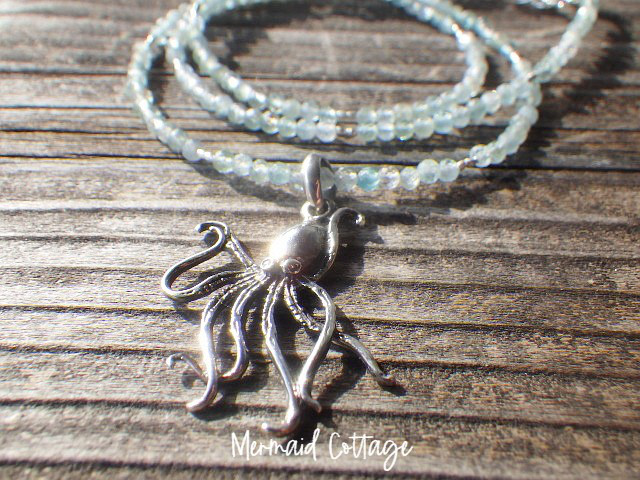 *sv925*Octopus!　銀ダコのアパタイトネックレス