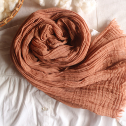 ビワ染めシルクコットンストール bdfd606a85810bba834938df0c2a90