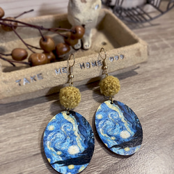 The Starry Night・Vintage style pierced / clip-on earrings 7枚目の画像