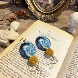 The Starry Night・Vintage style pierced / clip-on earrings 4枚目の画像