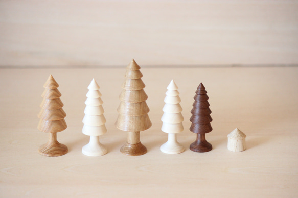 家と木の置物　6点セット 5枚目の画像