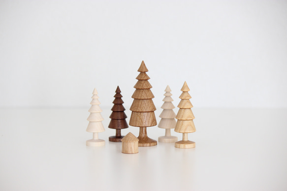 家と木の置物　6点セット 3枚目の画像