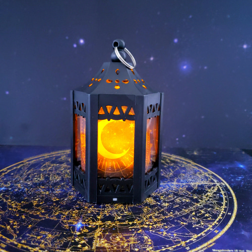 キャンドルライト】見習い魔女の鉱石ランプ 黄 スタンドライト