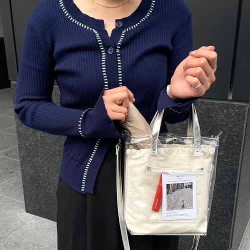 バッグ akr シルバー好きに届け♡「大人のクリアバッグ」 2WAY 本革 クリア