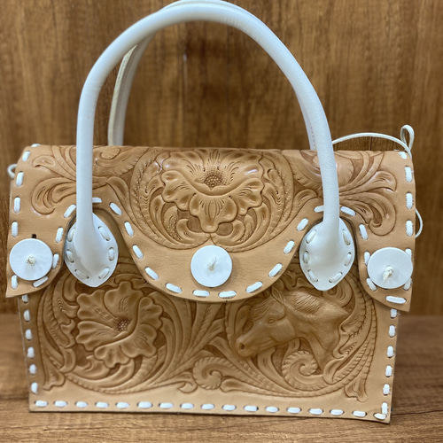 カービングバッグ 完全一点モノ トートバッグ レザークラフト工房  