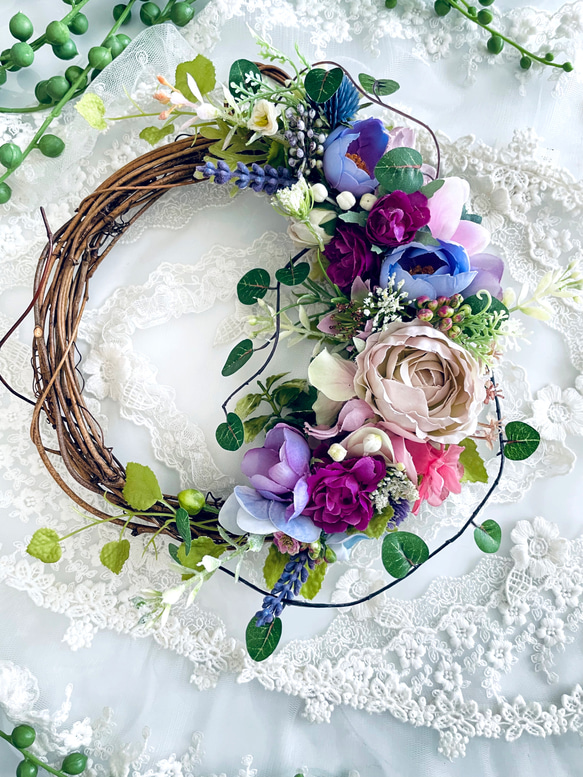 母の日＊誕生日＊美しく奏でるお花たちのフラワーリース リース iko 