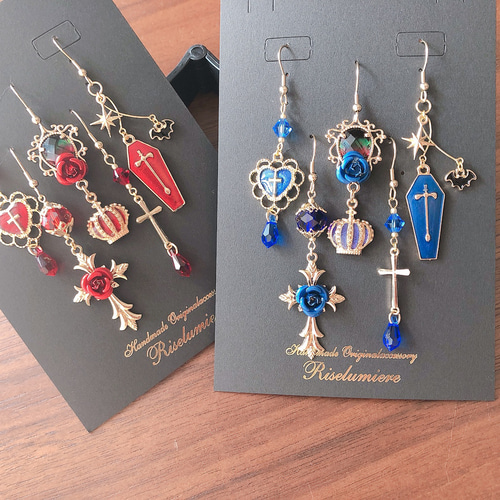 n.♡ページです♪ロードナイト他…ピアスとイヤリング計10点です♪ 再販】【完全受注制作】十字架 ゴシック風 クロスのピアス／イヤリング