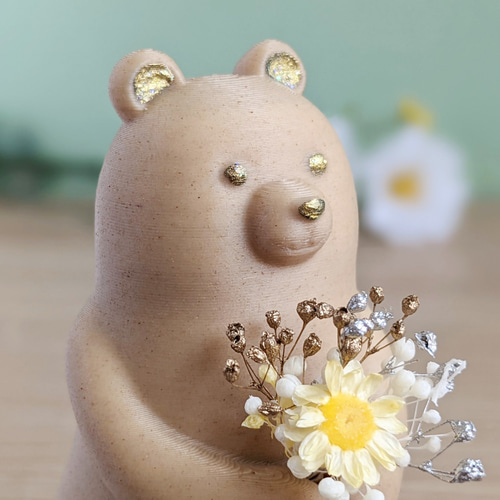 花を持つ くまさんの置物 一輪挿し・花瓶・花器 3mii 通販